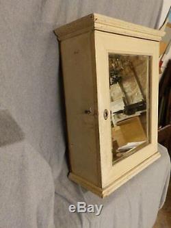 Antique Victorian Medicine Cabinet Cupboard Old Vintage Beveled