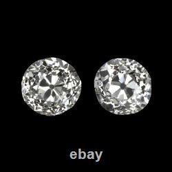 0.82ct H-I VS1-SI1 OLD EUROPEAN CUT DIAMOND STUD EARRINGS PAIR VINTAGE ANTIQUE