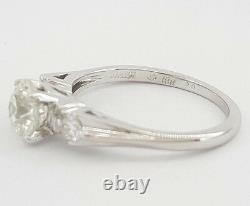 1.08 ct 18K White Gold Old European Cut Diamond Vintage Engagement Ring Rtl $8k