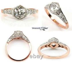 1.62ct Antique Vintage Edwardian Old Euro Diamond Engagement Wedding Ring Egl Us