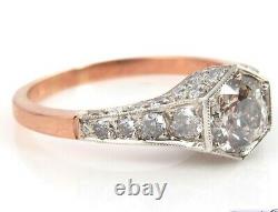 1.62ct Antique Vintage Edwardian Old Euro Diamond Engagement Wedding Ring Egl Us