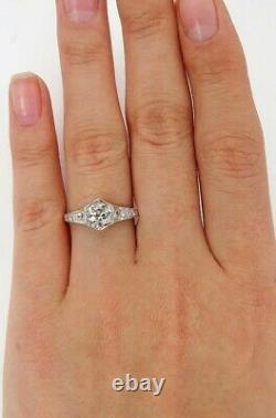 1.62ct Antique Vintage Edwardian Old Euro Diamond Engagement Wedding Ring Egl Us