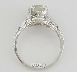 1.88 ct Vintage Deco Platinum Old European Cut Diamond Engagement Ring Rtl $21K