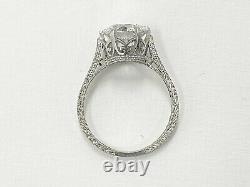 1.97 ct Vintage Antique Old European Cut Diamond Engagement Ring In Platinum