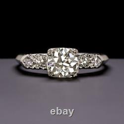 1 CARAT OLD EUROPEAN CUT DIAMOND PLATINUM ENGAGEMENT RING VINTAGE ANTIQUE 1ct EU