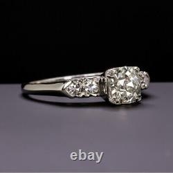 1 CARAT OLD EUROPEAN CUT DIAMOND PLATINUM ENGAGEMENT RING VINTAGE ANTIQUE 1ct EU