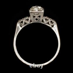 1 CARAT OLD EUROPEAN CUT DIAMOND PLATINUM ENGAGEMENT RING VINTAGE ANTIQUE 1ct EU