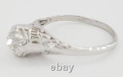 1 ct Old Mine Diamond Antique Victorian Platinum Solitaire Engagement Ring GIA