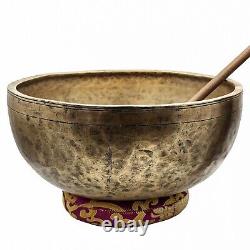 11 LARGE Vintage Handmade Hand Beaten Hammered Old Antique Singing Bowl Tibetan