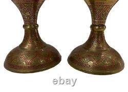 12Old Antique Vintage Brass Flower Vase Showpiece Collectible Gift Decor Item