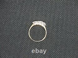 14k 4 Diamond Band Old Mine Cut Diamonds 0.90 Ctw Yellow /white Gold