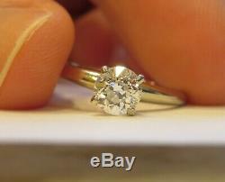 14k Antique Vintage Art Deco Vs Old European Cut Natural Diamond Engagement Ring