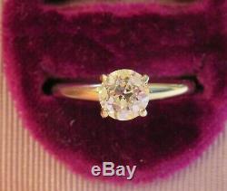 14k Antique Vintage Art Deco Vs Old European Cut Natural Diamond Engagement Ring