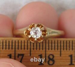 14k Antique Vintage Old Mine Cut Natural Vs Diamond Solitaire Engagement Ring