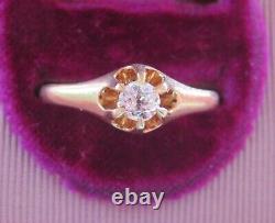 14k Antique Vintage Old Mine Cut Natural Vs Diamond Solitaire Engagement Ring