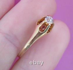 14k Antique Vintage Old Mine Cut Natural Vs Diamond Solitaire Engagement Ring