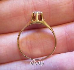 14k Antique Vintage Old Mine Cut Natural Vs Diamond Solitaire Engagement Ring