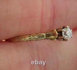 14k Antique Vintage Vs Old Mine Cut Natural Diamond Engagement Ring Art Deco Wow