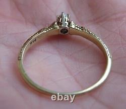 14k Antique Vintage Vs Old Mine Cut Natural Diamond Engagement Ring Art Deco Wow