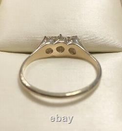 14k Victorian 3 Stone Diamond Old European Miners Cut Belcher Engagement Ring