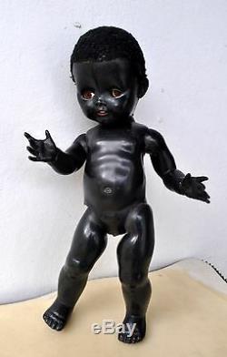 15 Hard Plastic 1940s Black Baby Boy Doll by Pedigree England Rare Old Vintage