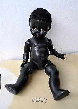 15 Hard Plastic 1940s Black Baby Boy Doll by Pedigree England Rare Old Vintage