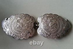 150 Years Old ANTIQUE OTTOMAN SILVER belt buckle WITH SULTAN ABDUL AZIZ TUGRA