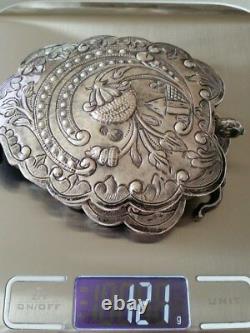 150 Years Old ANTIQUE OTTOMAN SILVER belt buckle WITH SULTAN ABDUL AZIZ TUGRA