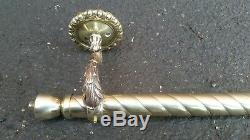 1500mm LONG ANTIQUE Vintage BRASS CURTAIN POLE RAIL C1920 OLD ORNATE French MU