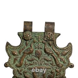 1800's Old Antique Vintage Beautiful Two Peacock Embossed Rare Copper Pendant