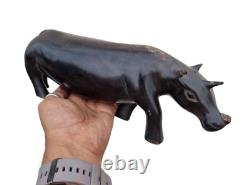 1850's Old Antique Vintage Rosewood Hand Craved Wooden Rhinoceros / Rhino Statue