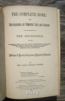 1883 Antique Cookbook Cookery Victorian Vintage Recipes Etiquette Home Decor Old