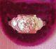 18k Antique Vintage Art Deco Floral Filigree Old Cut Diamonds Engagement Ring