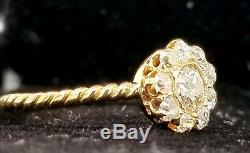 18k yellow gold Vintage Diamond ring OLD MINE CUT 0.76ct SI2 circ 1930's