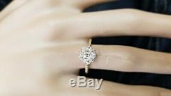 18k yellow gold Vintage Diamond ring OLD MINE CUT 0.76ct SI2 circ 1930's