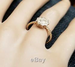 18k yellow gold Vintage Diamond ring OLD MINE CUT 0.76ct SI2 circ 1930's