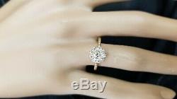 18k yellow gold Vintage Diamond ring OLD MINE CUT 0.76ct SI2 circ 1930's