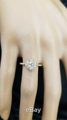 18k yellow gold Vintage Diamond ring OLD MINE CUT 0.76ct SI2 circ 1930's