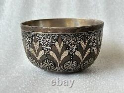 19 Ancient Old Antique Vintage Islamic Arbic Persian Bowl Silver & Brass Work