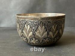 19 Ancient Old Antique Vintage Islamic Arbic Persian Bowl Silver & Brass Work