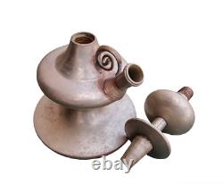 19'C Old Antique Vintage Brass Fine Silver Plated Complete Hookah Pot Home Decor