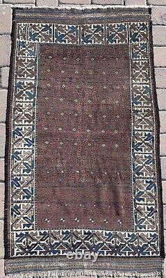 1900 Old Antique Rare Oriental Rug Caucasian Kazak Rug 37x69 HandWoven Fine Art