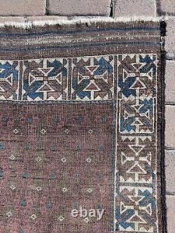 1900 Old Antique Rare Oriental Rug Caucasian Kazak Rug 37x69 HandWoven Fine Art