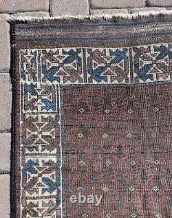 1900 Old Antique Rare Oriental Rug Caucasian Kazak Rug 37x69 HandWoven Fine Art