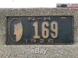 1926 New Hampshire License Plate Vintage Antique NH Old Man Mountain LOW #