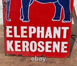 1930's Old Antique Vintage Rare ESSO Elephant Oil Porcelain Enamel Sign Board