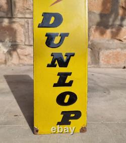 1940's Old Antique Vintage Rare Dunlop Embossed Enamel Sign Board, Collectible