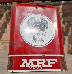 1940's Old Antique Vintage Rare MRF Tyres Enamel Embossed Sign Board Collectible