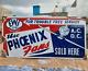 1940's Old Antique Vintage Rare Phoenix Fan Embossed Porcelain Enamel Sign Board