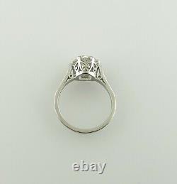 2.01 ct Vintage Antique Old European Cut Diamond Engagement Ring In Platinum